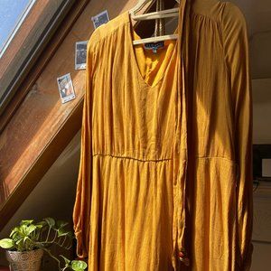 NWT Mustard Balloon Sleeve Eloquii Dress